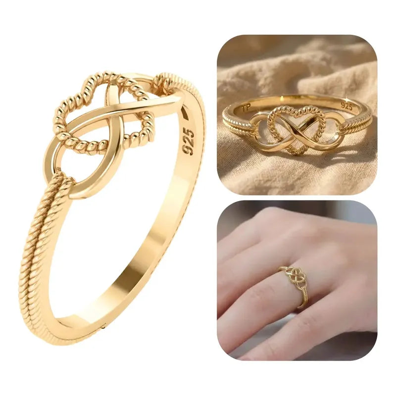 Anel Infinito Amor Prata 925 Ou Banhado A Ouro 18k Prata Dourada 18k 16