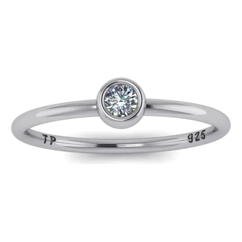 Anel Prata 925 Solitário Zirconia Inglesa - Exclusivo