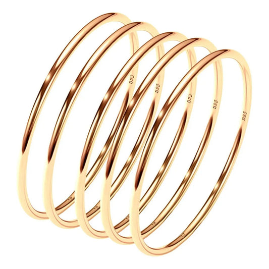 5 Aneis Fio Redondo Aliancinha Prata 925 Dourada Ouro 18k