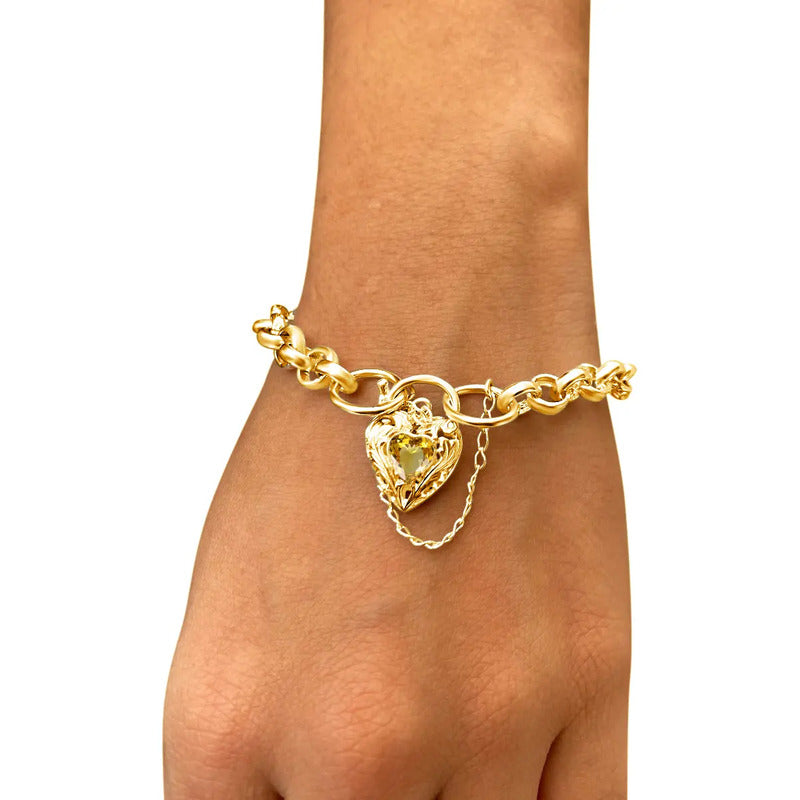 Pulseira Prata 925 Dourada 18k Elo Português - Exclusiva