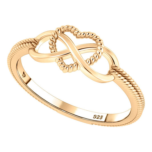 Anel Infinito Amor Prata 925 Dourada  Ouro 18k - Exclusivo