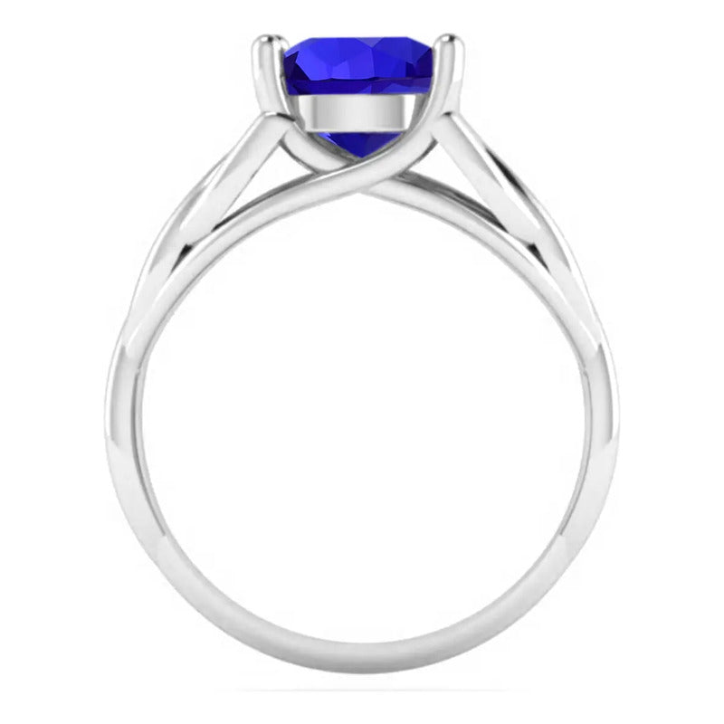 Anel Prata 925 Celta Knot Trinity Safira Azul - Feminino