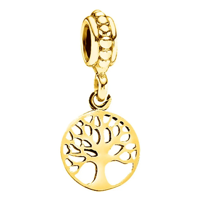 Berloque Árvore Da Vida Prata 925 Dourada Ouro 18k Dourado