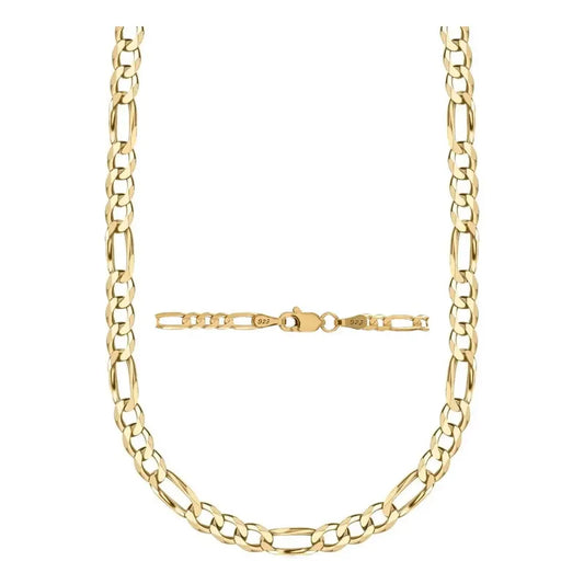 Corrente 3x1 Prata 925 Dourada 18k Elos 5mm Masculina 60cm Dourado