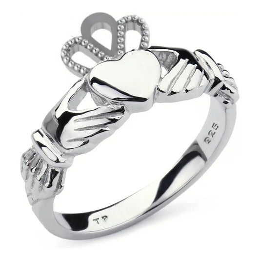 Anel Claddagh Clássico De Pura Prata 925 Unisex