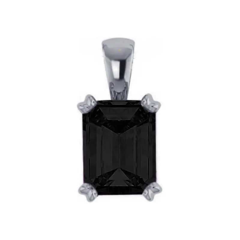 925 Silver Rectangular Black Onyx Unisex Pendant - Exclusive
