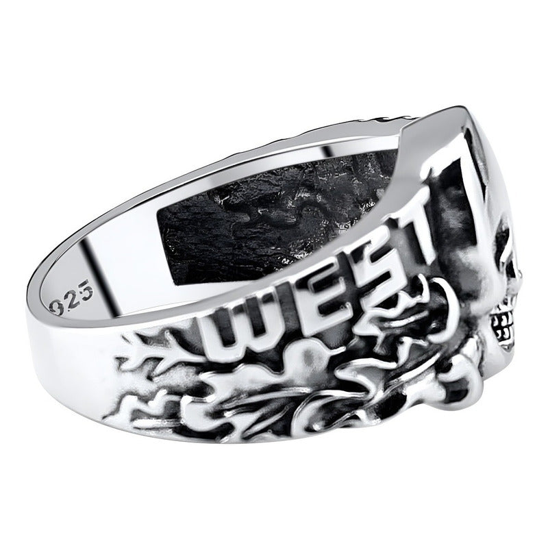 Anel Caveira Pura Prata 925 Masculino - Tamanhos Exclusivos