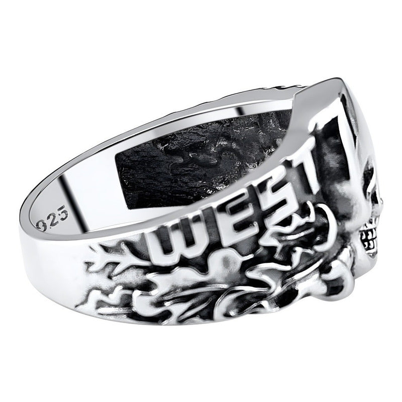 Anel Caveira Pura Prata 925 Masculino - Tamanhos Exclusivos