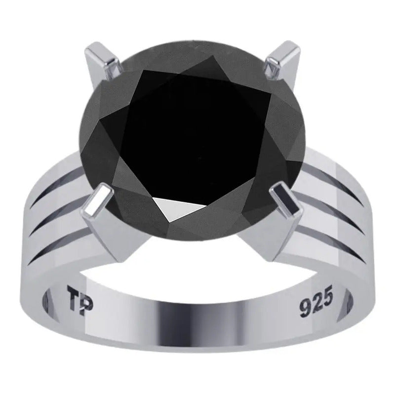 Anel Solitário Zirconia De Pura Prata 925 - Feminino Tamanho 30