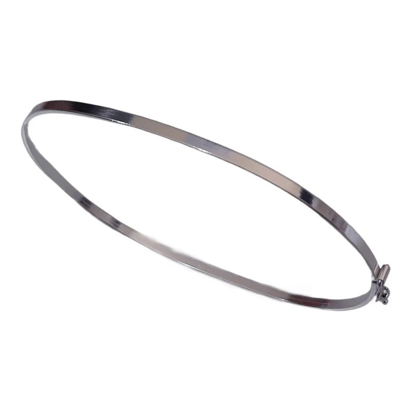 Pulseira Bracelete Rígido Pura Prata 925 - Unissex 6.5 Cm 22 Cm