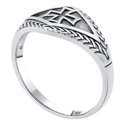 Anel Masculino Prata 925 Cruz De Malta Templários- Exclusivo