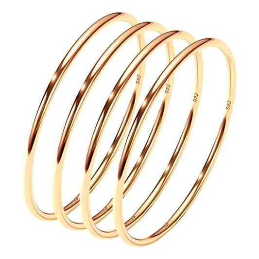 4 Aneis Fio Redondo Aliancinha Prata 925 Dourada Ouro 18k