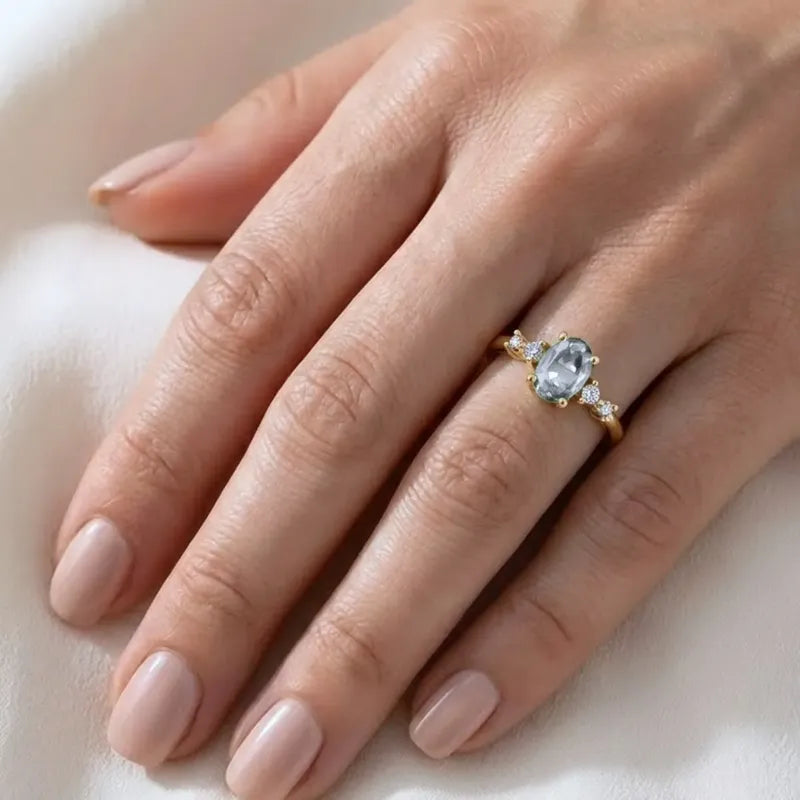 Anel London De Prata 925 Dourada Ouro 18k - Zircônia