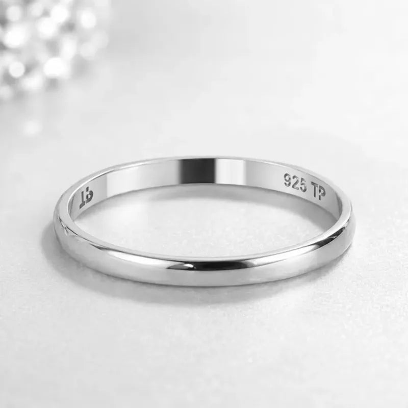 Aliança Lisa Meia Cana Prata 925 Ou Banhada Ouro 18k Prata 925 19