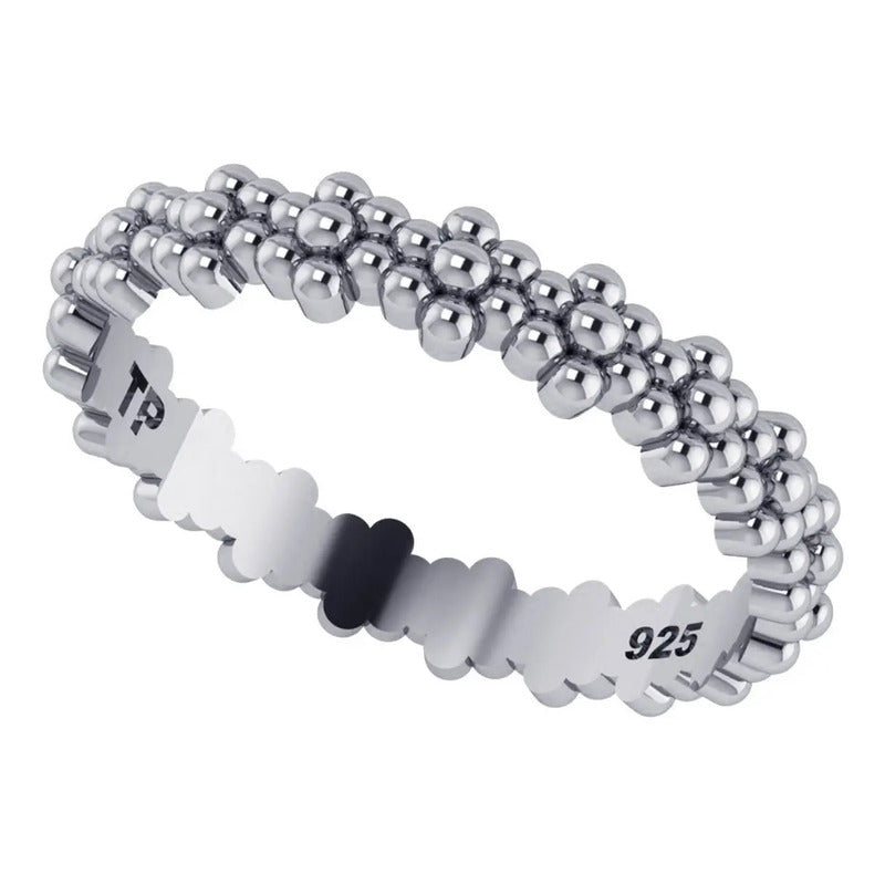 Anel Pura Prata 925 Flor Margaridas -feminino