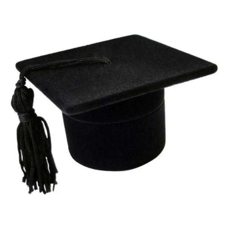 Caixinha Capelo Formatura Cor Preto Para Anel - Tudo Prata Preto