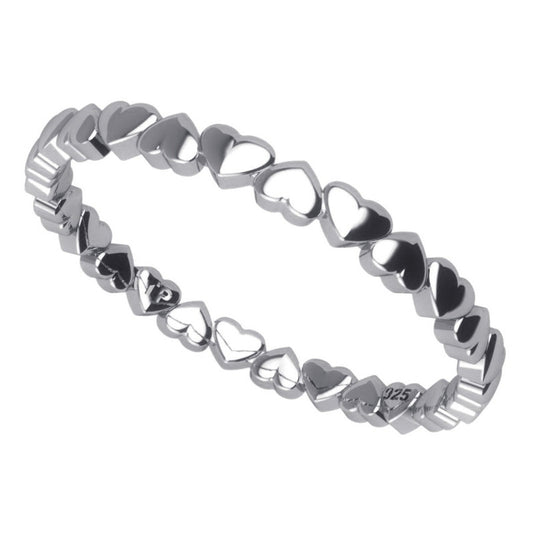 Pure 925 Silver Hearts Ring - Exclusive