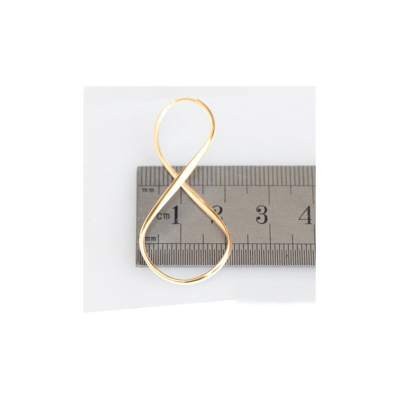 Pendiente de aro Infinity de 5,0 cm en plata 925 y oro de 18 quilates para mujer