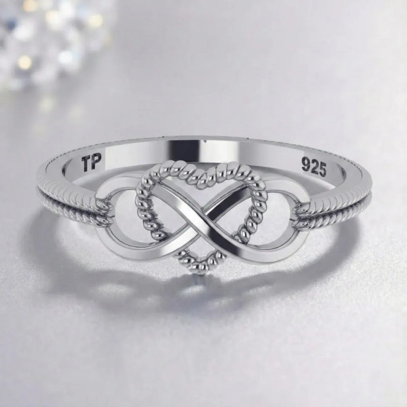 Anel Infinito Amor Prata 925 Ou Banhado A Ouro 18k Prata 925 23