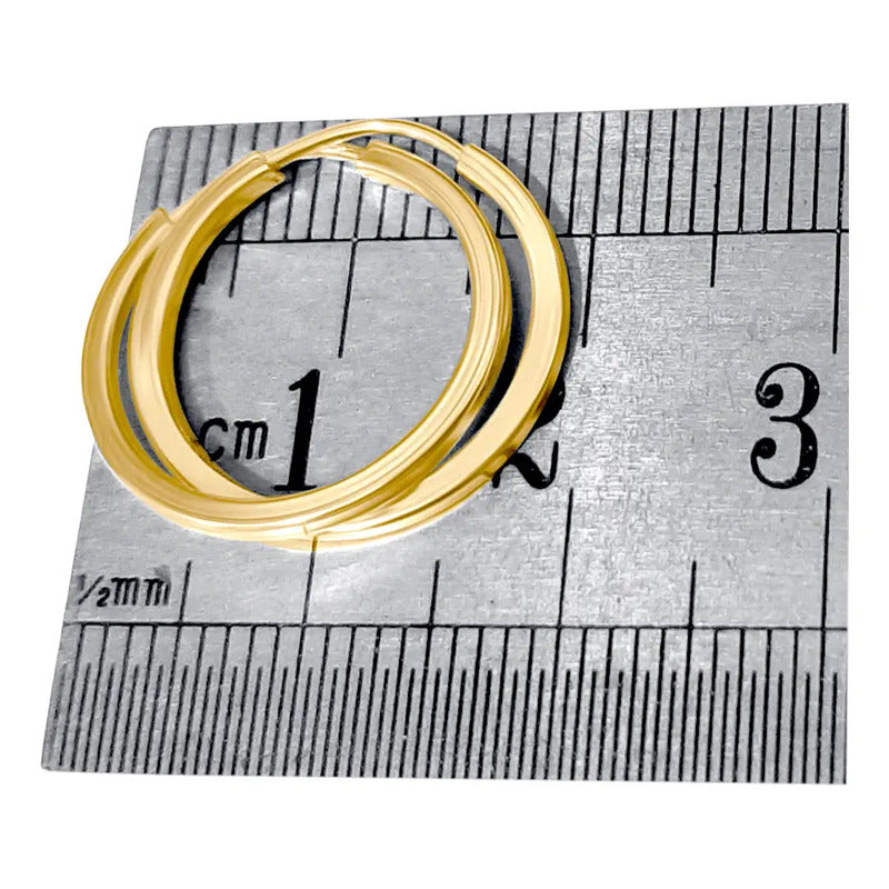 Brinco Argola Pequena 18mm Prata 925 Dourada 18k - Unissex