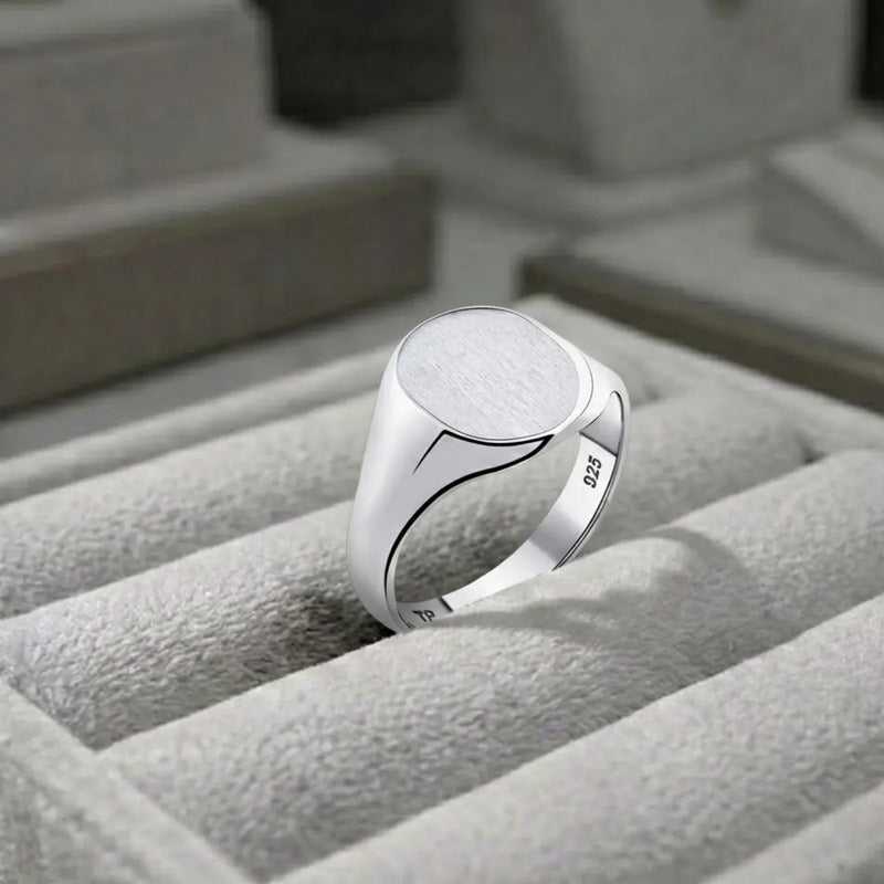 Anel De Prata 925 Sólido Masculino Arredondado - Exclusivo