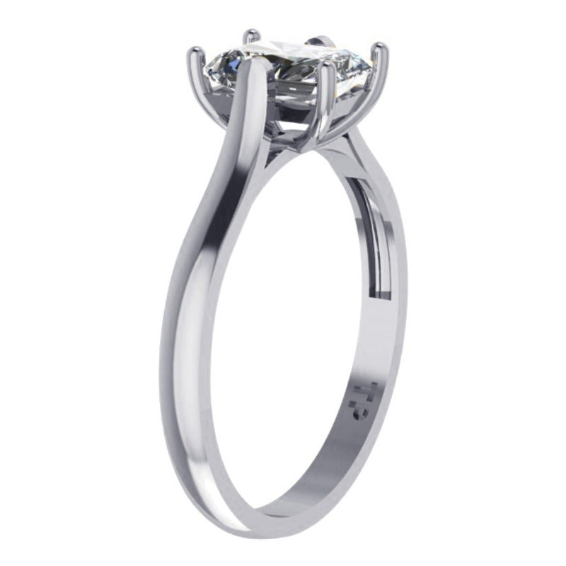 Anel Solitário Prata 925 Zirconia Retangular - Exclusivo