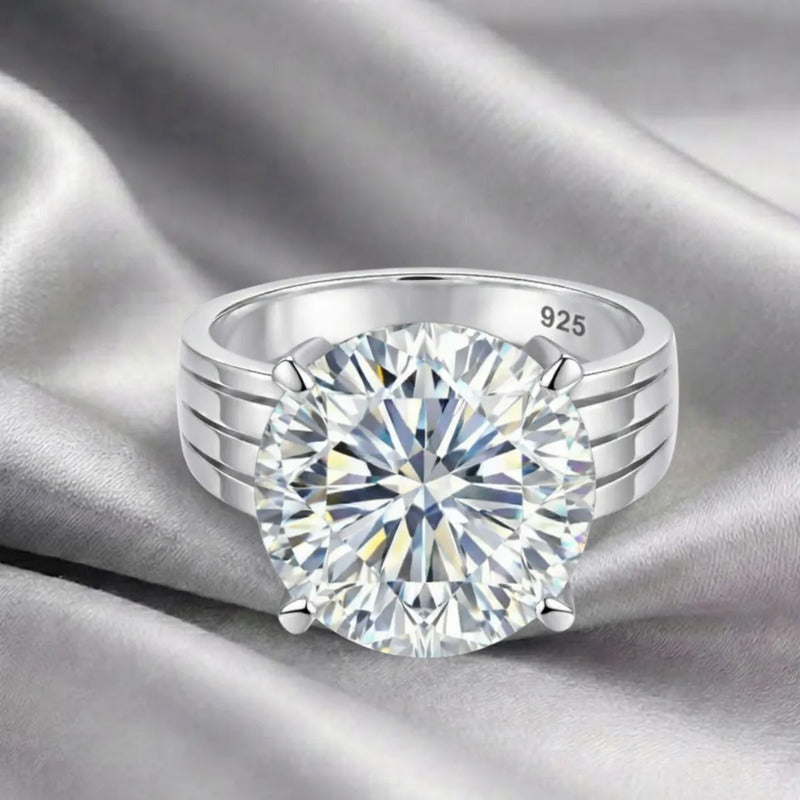 Anel Solitário Zirconia Grande Pura Prata 925 - Exclusivo