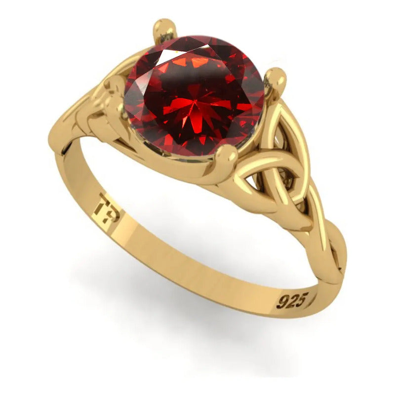 Anel Prata 925 Dourada 18k Celta Knot Trinity - Granada