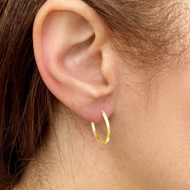 Brinco Argola Pequena 18mm Prata 925 Dourada 18k - Unissex