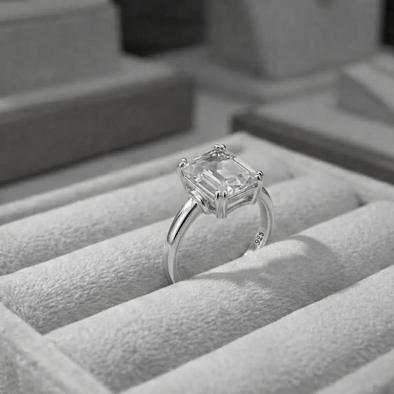 Anel Zirconia Prata 925 Vintage - Feminino