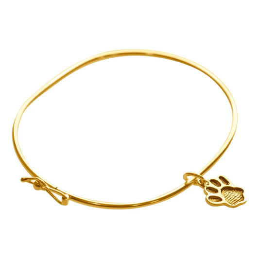 Bracelete Rígido Prata 925 Dourada 18k - Pingente Patinha 19 Cm