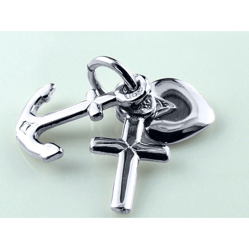 Pingente Pura Prata 925 Esperança, Fé E Caridade - Exclusivo