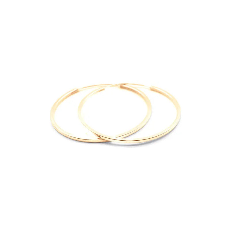 Argola Brinco Grande 7cm Prata 925 Dourada 18k Tubo Quadrado