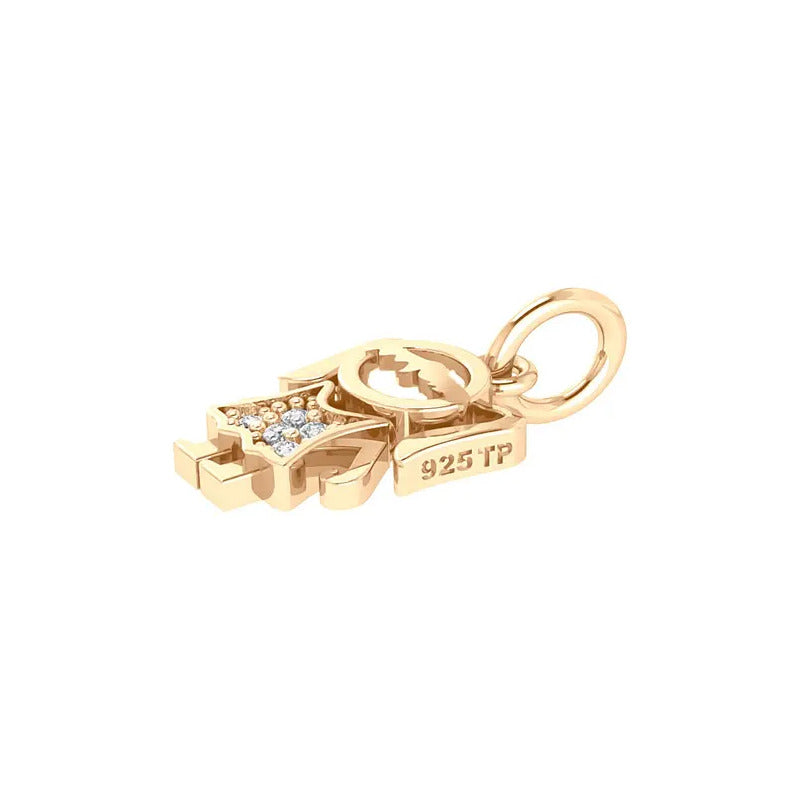 Pingente Prata 925 Dourada 18k - Menina Ou Menino