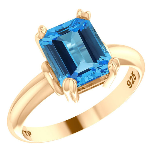Vintage Topaz Ring 925 Silver Gold 18k Gold - Women