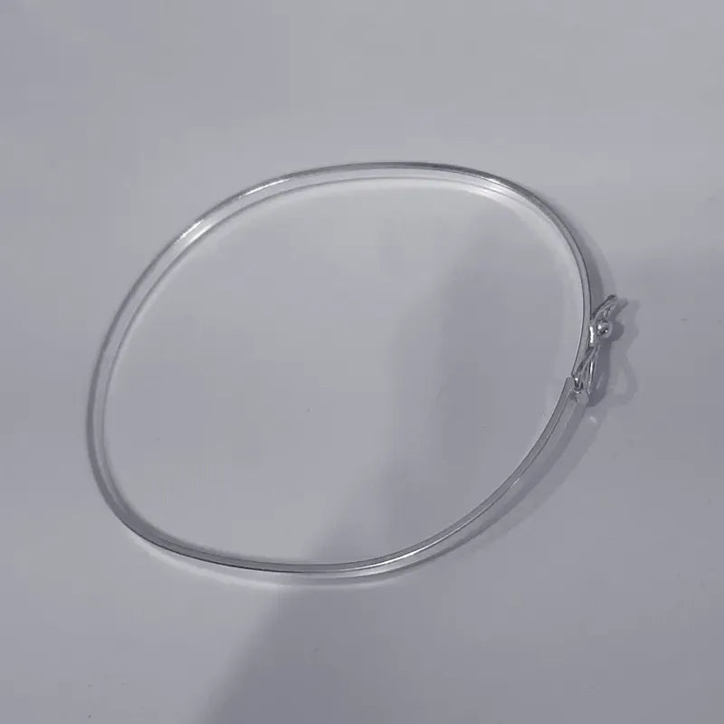 Pulseira Bracelete Rígido Pura Prata 925 -trava De Segurança 6 Cm 18 Cm