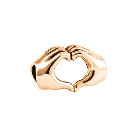 Charm Berloque Coração Mãos Prata 925 Dourada 18k