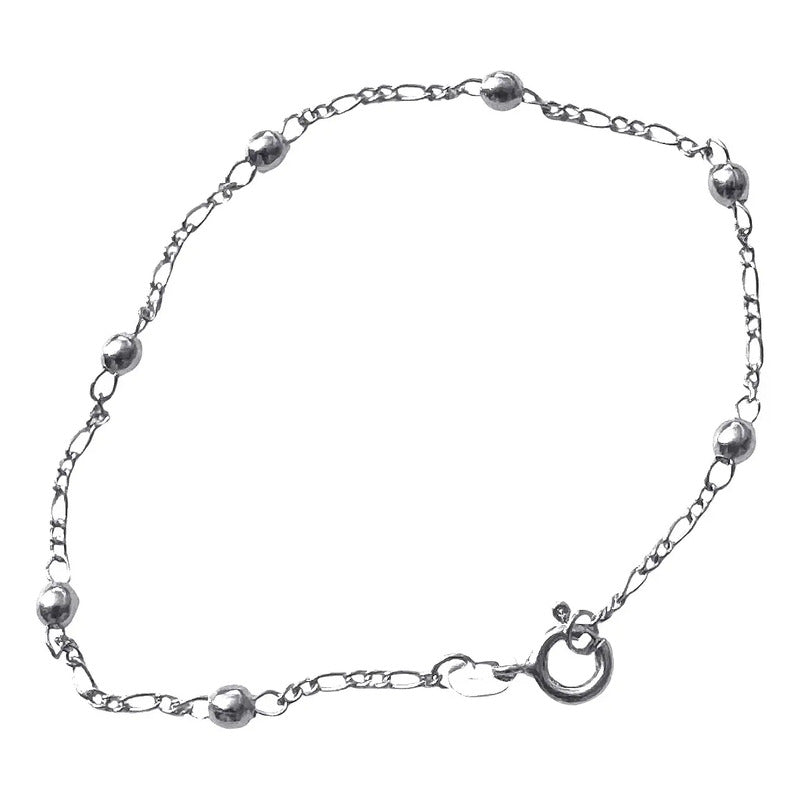 Pulseira Prata 925 Bolinha 3mm - Feminina 18 Cm