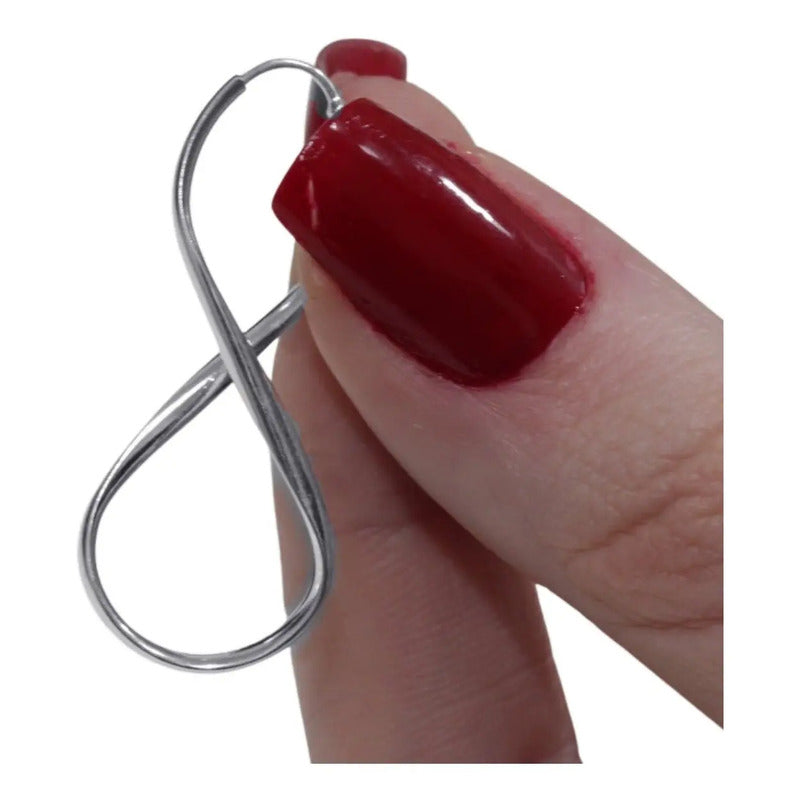 Argola Brinco Pequena Infinito Prata 925 - 3,8cm Feminina Prata