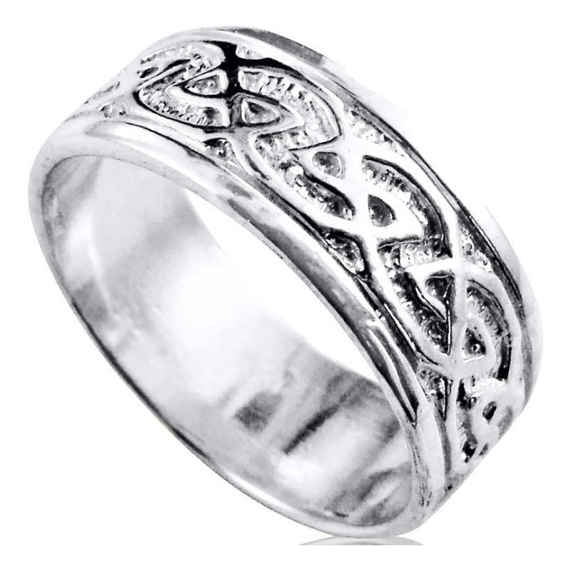 Anel Pura Prata 925 Masculino Infinito Celta - Exclusivo