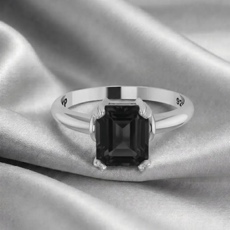 Anel Black Onix Natural Prata 925 Vintage- Exclusivo