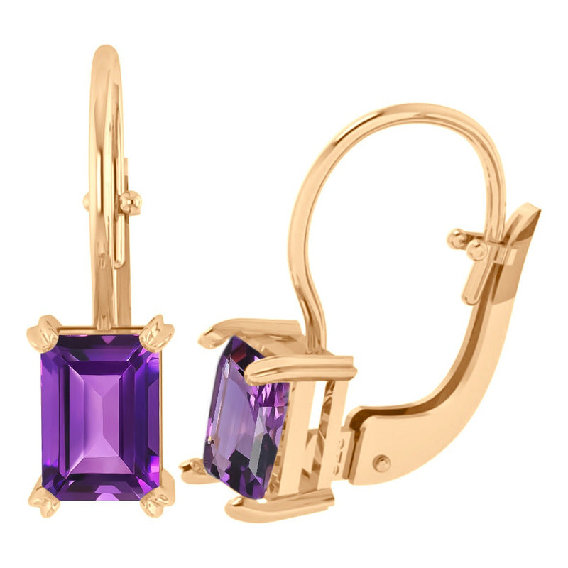 Kit de Anillo y Pendientes Vintage en Plata 925 y Oro 18k - Amatista