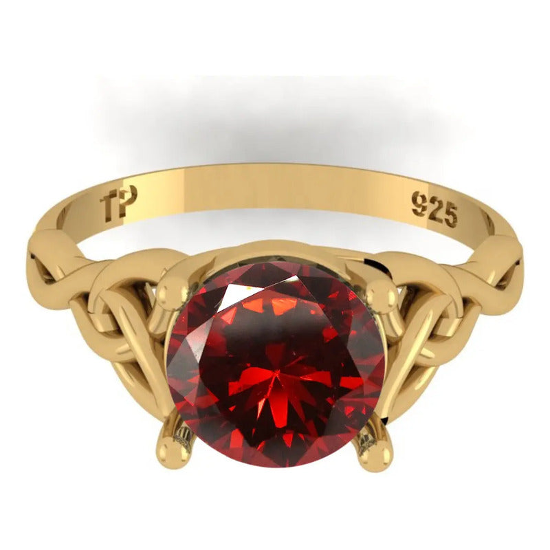 Anel Prata 925 Dourada 18k Celta Knot Trinity - Granada