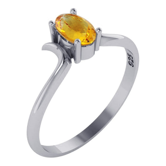 Anillo de citrino Roma en plata 925 pura para mujer - Exclusivo