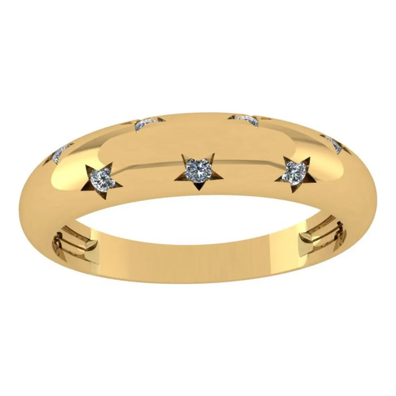 Anel Bombe Star Prata 925 Dourada 18k - Feminina