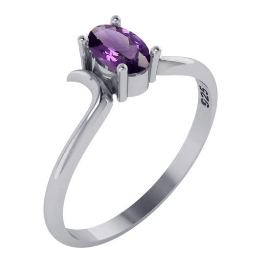 Anel Roma Ametista Prata 925 - Feminino